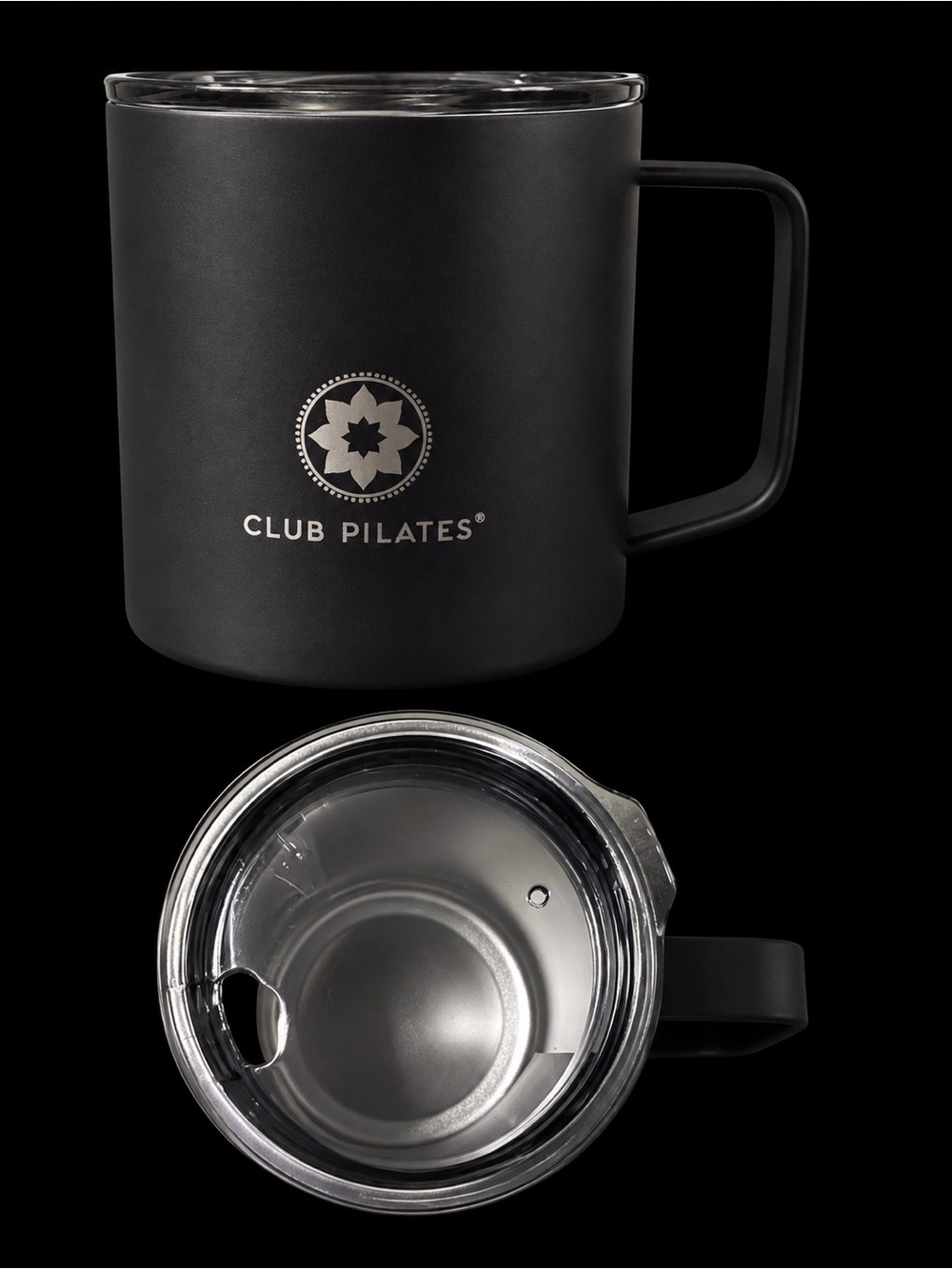 Club Pilates Black Insulated Travel Mug with Handle
